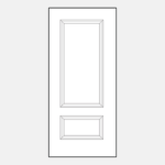 Two-panel door illustration in black and white.