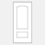 Two-panel interior door design illustration.