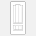 Illustration of a two-panel door design.