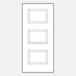 Three-panel rectangular door design illustration.