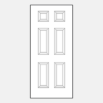 Illustration of a six-panel door design.