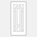 Decorative door panel with geometric design.