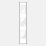 Three vertical rectangular frames on white background.