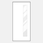 White door with vertical glass panel.