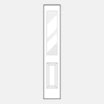 Door sidelight with glass and panel.
