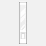 White door with glass panel illustration.