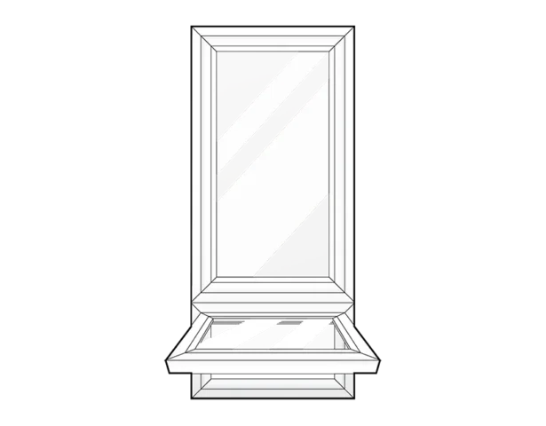 Geometric mirror with abstract design.