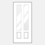 White door with two glass panels.