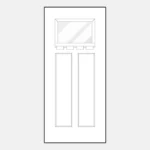 Illustration of a three-panel door design.