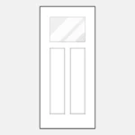 White door with three panel design.