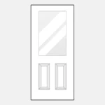 Door design with glass and panel details.