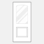Glass panel door design illustration.
