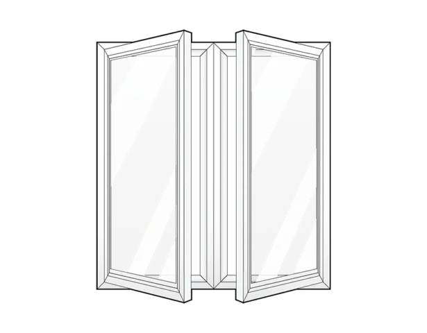 Illustration of an open double window.