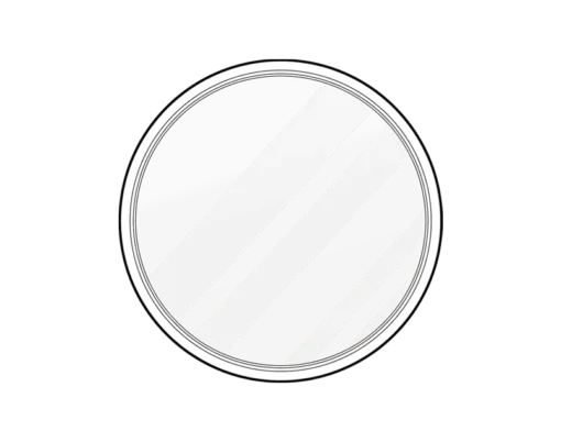 Round icon with diagonal white stripes.