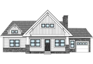 Illustration of a modern house design.