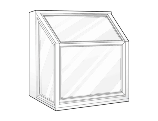 Geometric glass box with striped pattern.