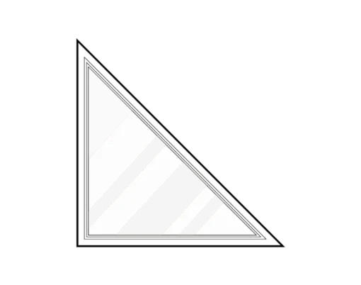 Abstract black and white striped triangle.